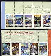 Canada 1998 Canadian Canals booklet pane containing complete set of 10 unmounted mint, SG 1795a, stamps on canals, stamps on ships, stamps on bridges