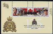 Canada 1998 125th Anniversary of Royal Canadian Mounted Police perf m/sheet with Italia 98 logo unmounted mint, as SG MS1808, stamps on police, stamps on horses, stamps on helicopter, stamps on indians, stamps on americana, stamps on wild west, stamps on computers, stamps on stamp exhibitions