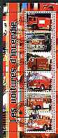 Benin 2003 Fire Engines #2 perf sheetlet containing 6 values cto used, stamps on fire