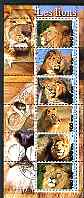 Benin 2003 Lions #2 perf sheetlet containing 6 values cto used, stamps on animals, stamps on cats, stamps on lions