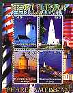 Congo 2004 Lighthouses of America (North East) perf sheetlet containing 4 values cto used, stamps on lighthouses
