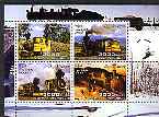 Somalia 2004 Steam Locos perf sheetlet containing 4 values cto used, stamps on railways