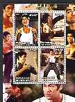 Ivory Coast 2004 Bruce Lee perf sheetlet containing 4 values cto used, stamps on films, stamps on cinema, stamps on movies, stamps on entertainments, stamps on personalities, stamps on martial arts, stamps on 