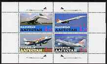 Dagestan Republic 19?? Concorde perf sheetlet containing set of 4 values unmounted mint, stamps on aviation, stamps on concorde