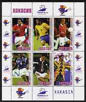 Chakasia 1998 Football World Cup perf sheetlet containing set of 6 values, unmounted mint, stamps on football, stamps on sport