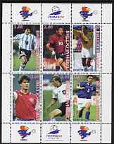South Ossetia Republic 1998 Football World Cup perf sheetlet containing set of 6 values, unmounted mint, stamps on football, stamps on sport