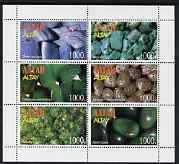 Altaj Republic 1997 Minerals perf sheetlet containing set of 6 values complete with Asia 97 imprint, unmounted mint, stamps on minerals, stamps on stamp exhibitions