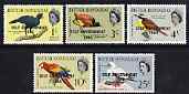 British Honduras 1966 Self Government opt'd on Birds set of 5 unmounted mint, SG 217-21, stamps on , stamps on  stamps on birds, stamps on  stamps on constitutions, stamps on  stamps on parrots