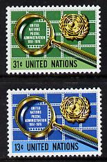 United Nations (NY) 1976 Postal Administration set of 2, SG 284-85, stamps on postal  united-nations