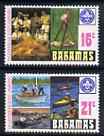 Bahamas 1977 Scout Jamboree perf set of 2 unmounted mint, SG 498-99*, stamps on , stamps on  stamps on scouts, stamps on  stamps on sailing, stamps on  stamps on canoes