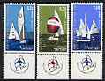 Israel 1970 World 420 Class Sailing Championships perf set of 3 with tabs unmounted mint, SG 451-53, stamps on sailing, stamps on 