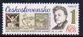 Czechoslovakia 1986 Stamp Day - Birth Cent of Vratislav Hugo Brunner (stamp designer) unmounted mint, SG 2863, stamps on , stamps on  stamps on postal, stamps on  stamps on arts, stamps on  stamps on stamp on stamp, stamps on  stamps on stamponstamp