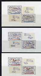 Czechoslovakia 1977 European Co-operation for Peace set of 3 sheets (each containing 2 stamps & 2 labels) unmounted mint SG 2364-66, stamps on europa, stamps on peace