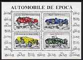 Rumania 1996 Motor Cars perf m/sheet #2 fine cto used, SG MS5853b, stamps on cars, stamps on jaguar, stamps on bugatti, stamps on mercedes, stamps on alfa