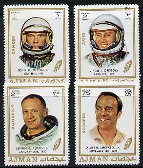 Ajman 1971 Personalities (US Astronauts) 4 values unmounted mint (Mi 783, 787 &790-91) , stamps on personalities  space