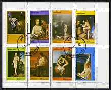 Nagaland 1972 Paintings of Nudes perf  set of 8 values fine cto used (2c to 80c), stamps on arts, stamps on nudes