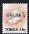 Tonga 1993-95 Giant Spider Conch Shell 45s (from Marine Life def set) optd SPECIMEN, as SG 1225 (1993 imprint date) unmounted mint, stamps on marine life, stamps on shells