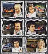 Umm Al Qiwain 1972 Famous Racing Drivers perf set of 6 fine cto used*, stamps on personalities, stamps on racing cars, stamps on  f1 , stamps on cars, stamps on scots, stamps on scotland