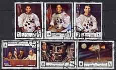 Ras Al Khaima 1972 Apollo 17 perf set of 6 fine cto used, Mi 840-45A*, stamps on space, stamps on apollo
