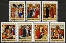 Ras Al Khaima 1970 Life of Mary perf set of 7 cto used, Mi 512-18A*, stamps on , stamps on  stamps on religion, stamps on  stamps on arts, stamps on  stamps on botticelli, stamps on  stamps on raffael