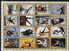 Ajman 1972 Olympic Sports perf set of 16 fine cto used, Mi 2717-32A, stamps on sport, stamps on fencing, stamps on sailing, stamps on wrestling, stamps on judo, stamps on skiing, stamps on skating, stamps on bobsled, stamps on biathlon, stamps on ice hockey, stamps on olympics, stamps on martial arts