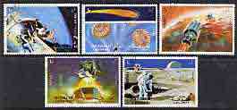 Sharjah 1972 Apollo 16 perf set of 5 fine cto used, Mi 982-86*, stamps on space, stamps on apollo, stamps on parachutes