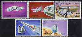 Sharjah 1972 Luna 9 perf set of 5 fine cto used, Mi 994-98*, stamps on space, stamps on dogs