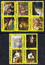 Manama 1972 Famous Paintings #2 perf set of 10 cto used, Mi 959A-I, stamps on arts