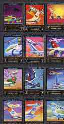 Ajman 1972 Aircraft & Airlines perf set of 12 cto used*, stamps on aviation, stamps on concorde, stamps on boeing, stamps on 747, stamps on 707, stamps on douglas, stamps on dc, stamps on 