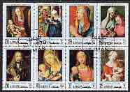 Ajman 1970 Christmas (Paintings by Durer) perf set of 8 cto used, Mi 645-52, stamps on , stamps on  stamps on arts, stamps on  stamps on christmas, stamps on  stamps on durer, stamps on  stamps on iris