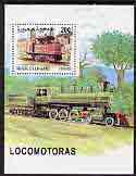 Sahara Republic 1999 Locomotives perf m/sheet unmounted mint, stamps on railways