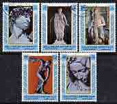 Aden - Upper Yafa 1967 Sculptures perf set of 5 cto used, Mi 17-21, stamps on sculpture
