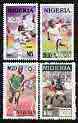 Nigeria 1996 Atlanta Olympic Games perf set of 4 unmounted mint, SG 709-12*, stamps on olympics, stamps on tennis, stamps on judo, stamps on football, stamps on running, stamps on relay, stamps on sport, stamps on martial arts