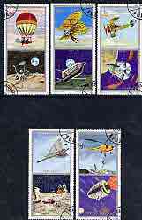 Fujeira 1971 Space Exploration & History of Flight perf set of 5 cto used Mi 622-26*, stamps on space, stamps on helicopters, stamps on vulcan, stamps on balloons, stamps on aviation, stamps on rescue, stamps on apollo, stamps on gliders