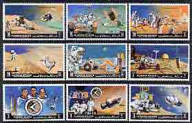Ajman 1971 Apollo 15 perf set of 9 cto used, Mi 1254-62*, stamps on space, stamps on apollo