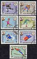 Aden - Kathiri 1967 Grenoble Winter Olympics perf set of 7 cto used Mi 134-40A*, stamps on , stamps on  stamps on olympics, stamps on  stamps on sport, stamps on  stamps on skiing, stamps on  stamps on ice hockey, stamps on  stamps on skating, stamps on  stamps on bobsled