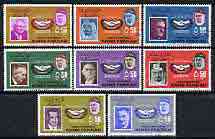 Khor Fakkan 1966 International Co-operation Year perf set of 8 cto used Mi 38-45, stamps on personalities, stamps on constitutions, stamps on communications, stamps on  icy , stamps on pope, stamps on de gaulle, stamps on  usa , stamps on presidents, stamps on americana