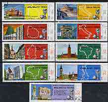 Yemen - Republic 1970 Football World Cup - 1st series perf set of 9 cto used, Mi 1088-96*, stamps on football, stamps on sport
