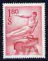 Austria 1959 Pommel Horse 1s 80 unmounted mint from Sports set, SG 1347, stamps on sport, stamps on gymnastics, stamps on  gym , stamps on gymnastics, stamps on 
