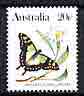 Australia 1981-83 MacLeay's Swallowtail butterfly 20c from Wildlife def set unmounted mint, SG 787*, stamps on butterflies
