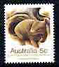 Australia 1981-83 Queensland Hairy Nosed Wombat 5c (perf 14.5 x 14) from Wildlife def set unmounted mint SG 784a*, stamps on animals