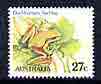 Australia 1981-83 Blue Mountains Tree Frog 27c (perf 14.5 x 14) from Wildlife def set unmounted mint SG 790a*, stamps on reptiles