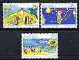 Australia 1983 Children's Christmas Paintings set of 3 unmounted mint, SG 895-97*, stamps on christmas, stamps on children, stamps on birds, stamps on kookaburra