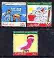 Australia 1988 Children's Christmas Paintings set of 3 unmounted mint, SG 1165-67, stamps on christmas, stamps on animals, stamps on koala bears, stamps on birds, stamps on parrots