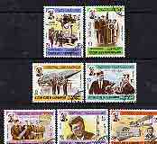 Aden - Kathiri 1967 Kennedy (Space pioneers) perf set of 7 cto used, Mi 166-72A, stamps on personalitlites, stamps on kennedy, stamps on space, stamps on atomics