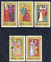 Fujeira 1972 European Historical Costumes perf set of 5 cto used, Mi 870-74A*, stamps on costumes