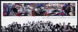 Guernsey 1995 50th Anniversary of Liberation perf m/sheet containing set of 5 unmounted mint, SG MS 671, stamps on , stamps on  ww2 , stamps on churchill, stamps on music, stamps on ships, stamps on 