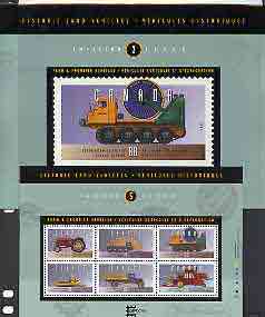 Canada 1995 Historic Automobiles (3rd series) perf m/sheet unmounted mint in presentation pack, SG MS 1638, stamps on tractors, stamps on trucks, stamps on transport, stamps on 