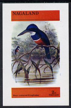 Nagaland 1974 Four-Coloured Kingfisher imperf souvenir sheet (2ch value) unmounted mint, stamps on birds   kingfisher