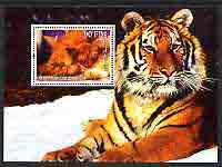 Djibouti 2004 Cats #4 (Domestic & Big cats) perf m/sheet, fine cto used, stamps on cats, stamps on tigers